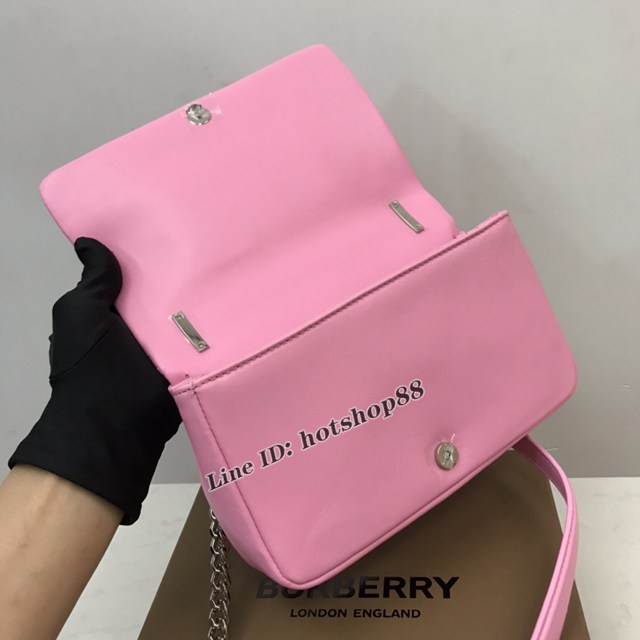 Burberry專櫃新款羊皮小號TB蘿拉包 巴寶莉絎縫品牌格紋鏈條單肩挎背女包 yxb1538